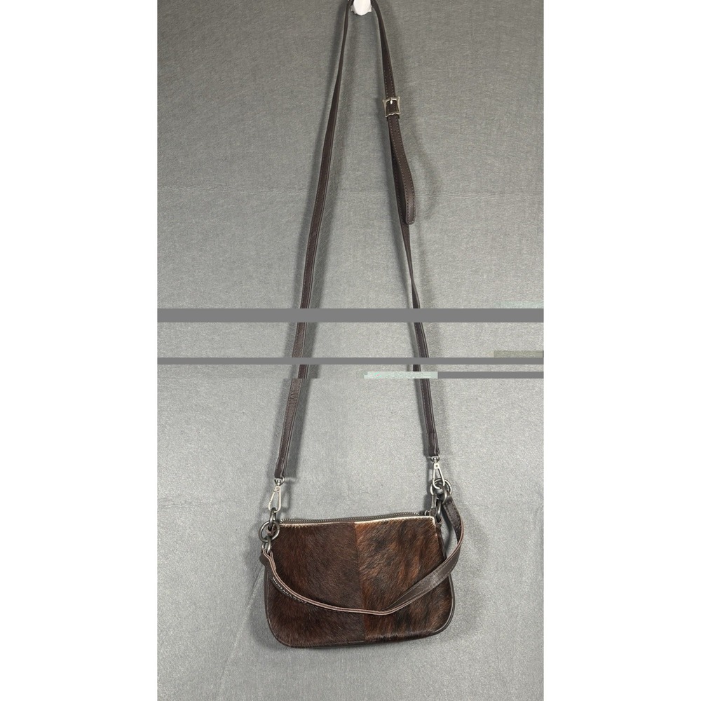 Montana West Crossbody Bag Womens Brown Genuine Leather Hair-On Hide Western - Picture 5 of 16